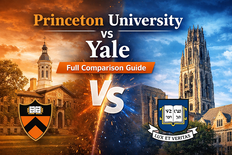 Princeton vs Yale Full Comparison Banner Design
