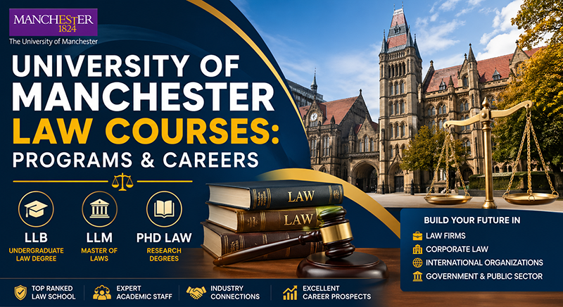 University of Manchester Law Courses & Career Opportunities Banner